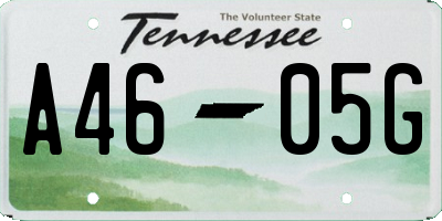 TN license plate A4605G