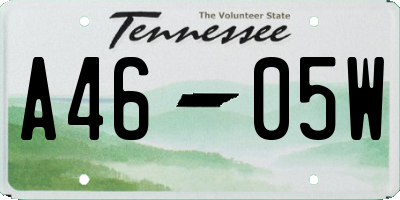 TN license plate A4605W