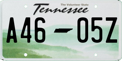 TN license plate A4605Z