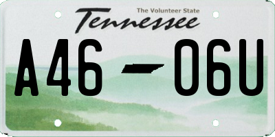 TN license plate A4606U