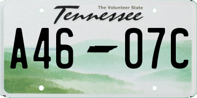 TN license plate A4607C