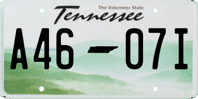 TN license plate A4607I