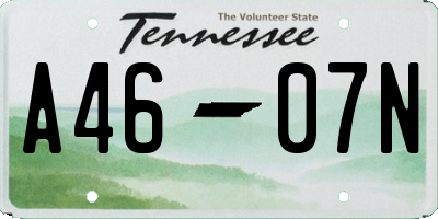 TN license plate A4607N