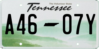 TN license plate A4607Y