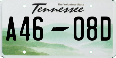 TN license plate A4608D
