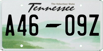 TN license plate A4609Z
