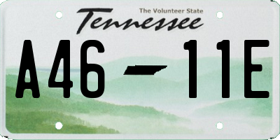 TN license plate A4611E