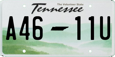 TN license plate A4611U