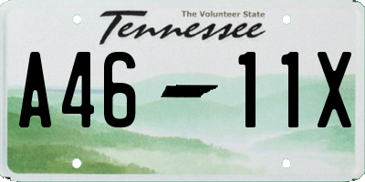 TN license plate A4611X