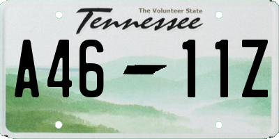 TN license plate A4611Z