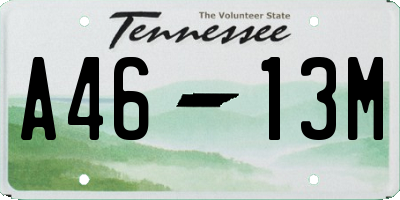 TN license plate A4613M