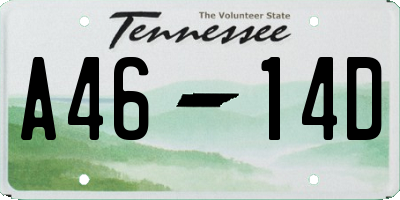TN license plate A4614D