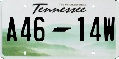 TN license plate A4614W