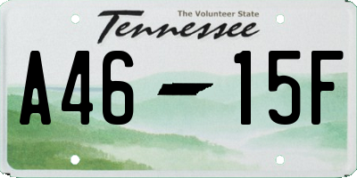 TN license plate A4615F