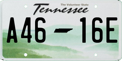TN license plate A4616E