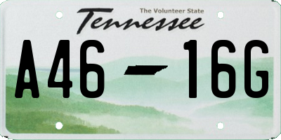 TN license plate A4616G