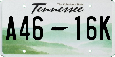 TN license plate A4616K