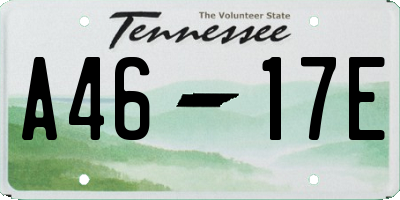 TN license plate A4617E