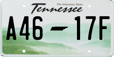 TN license plate A4617F
