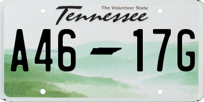 TN license plate A4617G
