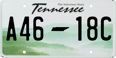 TN license plate A4618C