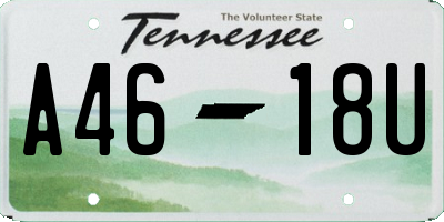 TN license plate A4618U