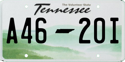 TN license plate A4620I