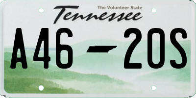 TN license plate A4620S