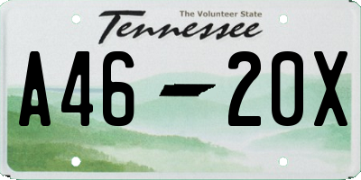 TN license plate A4620X