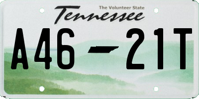TN license plate A4621T