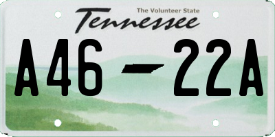 TN license plate A4622A
