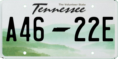 TN license plate A4622E