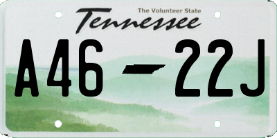 TN license plate A4622J