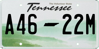 TN license plate A4622M