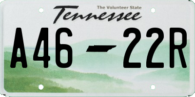 TN license plate A4622R