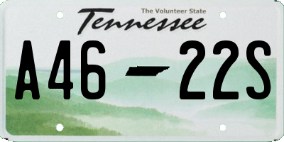 TN license plate A4622S