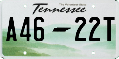 TN license plate A4622T