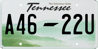 TN license plate A4622U