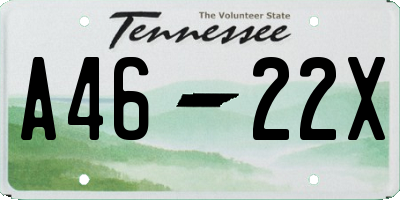 TN license plate A4622X