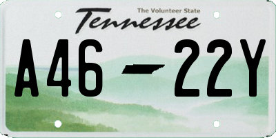 TN license plate A4622Y
