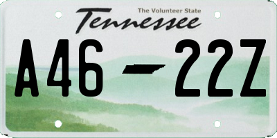 TN license plate A4622Z