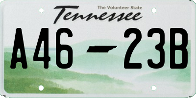 TN license plate A4623B