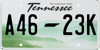 TN license plate A4623K