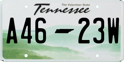 TN license plate A4623W