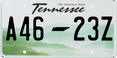 TN license plate A4623Z