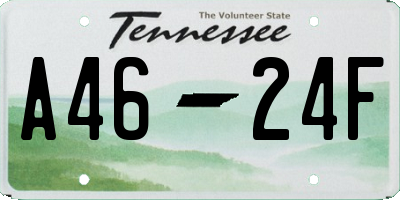 TN license plate A4624F