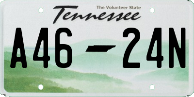 TN license plate A4624N