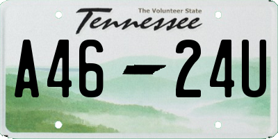 TN license plate A4624U