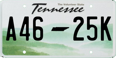 TN license plate A4625K