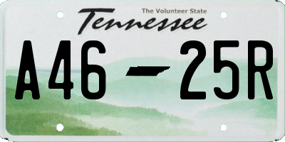 TN license plate A4625R
